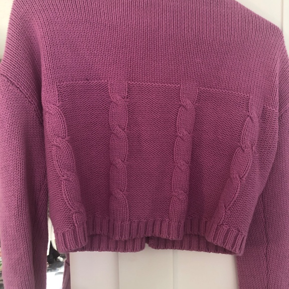 NWOT Blue Blush Crop Lilac Pink Cable-knit Sweater - Picture 5 of 5
